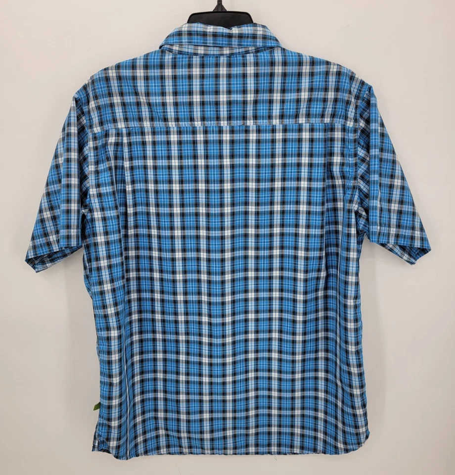 Alpine Design Shirt Mens Large Blue Plaid Short Sleeve Button Up Pockets Outdoor - Image 2 of 4