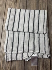 Aden + Anais Striped Gray & White Cotton Muslin Swaddle Blanket