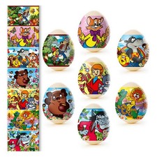 Ostereier Schrumpffolie Thermofolie für Ostereierdekor, für 7 Eier Cartoons