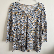 Seasalt Cornwall Gypsophila Top Short Sleeve Organic Cotton T-Shirt - Size UK 22