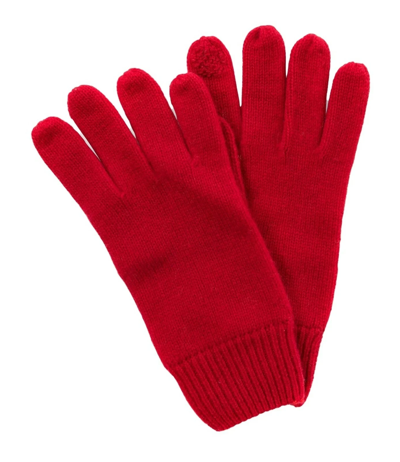 Charter Club Womens Text Thumb Cashmere Gloves Red