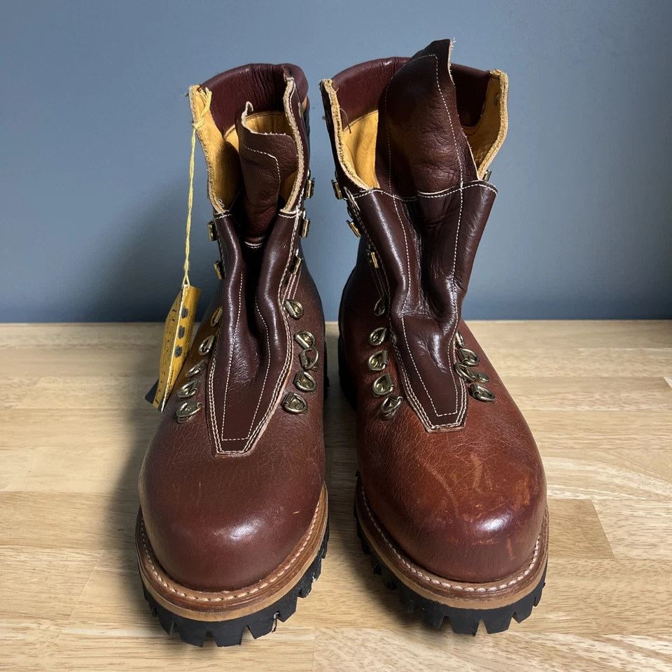 Botas de trabajo de cuero desinfectado vintage J. C. Penney nariz dura suelas Vibram talla 7D M Foto 2 de 4