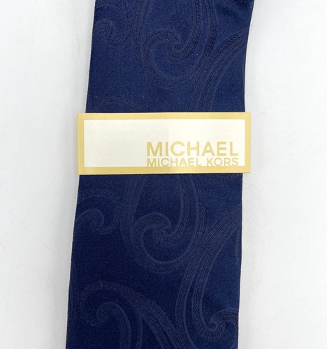 NEW WITH TAGS - Michael Kors NAVY Men's Rich Texture Paisley Silk Tie - One Size - Picture 3 of 6