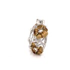 Sterling Silver Gold Plated White Checkerboard Cut Topaz Flower Pendant 10.6g — photo 2