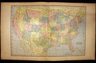 1901 Map United States of America 17" x 28" Color