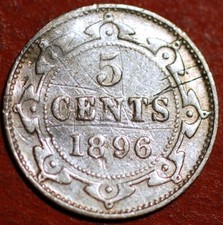 5 centesimi 1896 Victoria argento Terranova KM#2