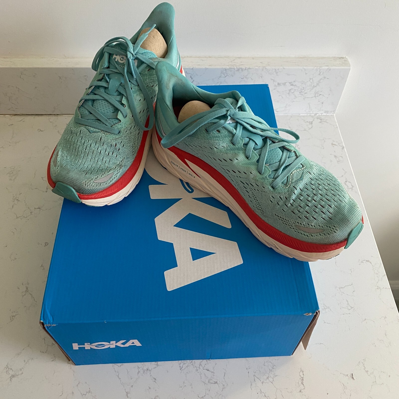 Hoka One One Clifton 8 Aquarelle Blue Women's Running Shoes Size 8B 1119394 AEBL thumbnail 5