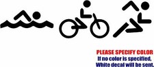 Triathlon Symbol Decal Sticker Sports Funny Vinyl Car Window Bumper Truck 12"