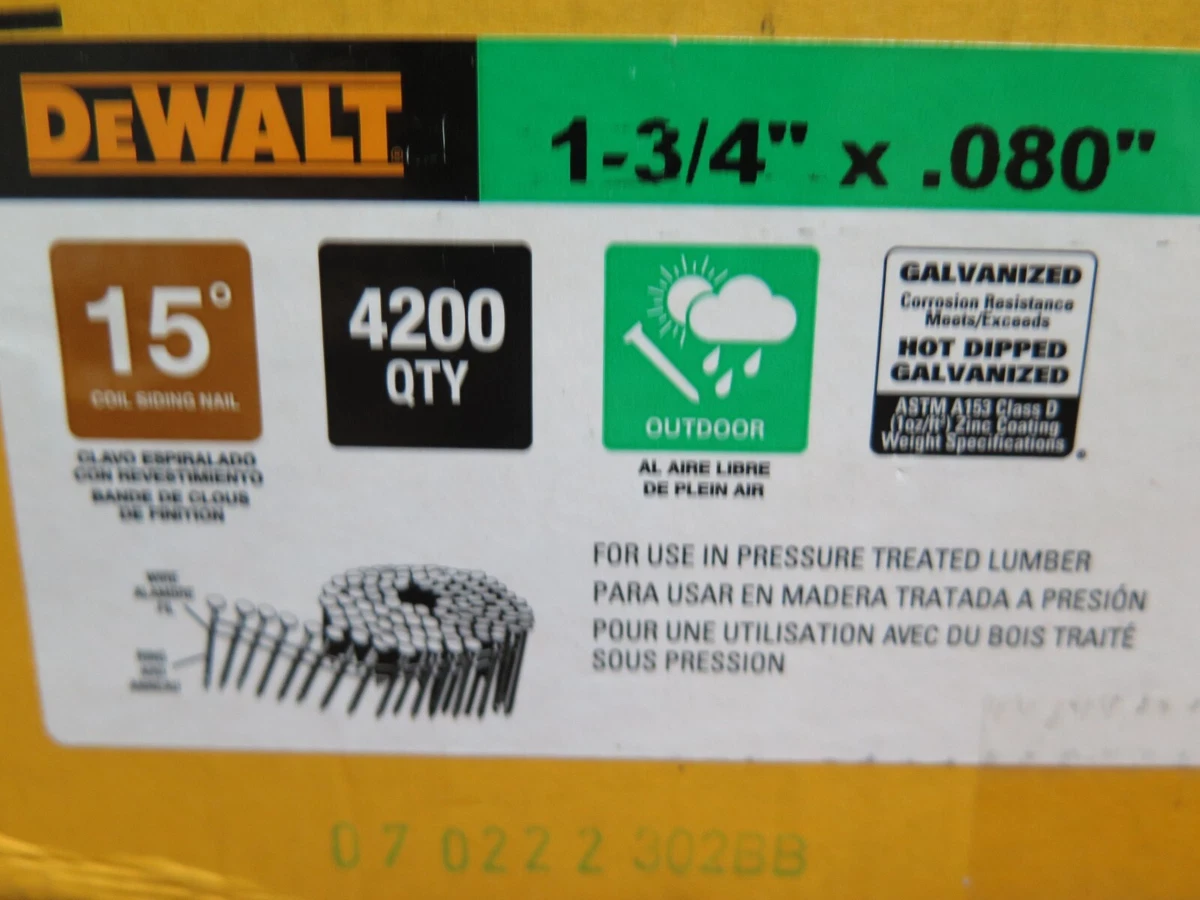 Dewalt coil siding nails sale