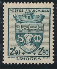 TIMBRE FRANCE 560** Limoges Armoiries  neuf sans charnière 1942