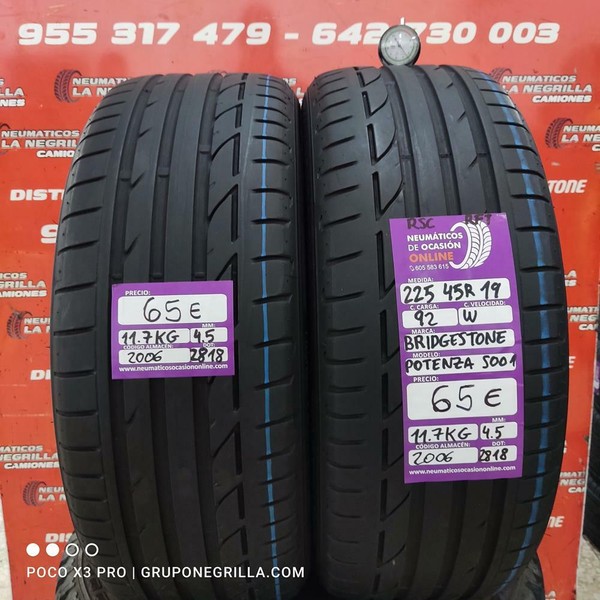 2 x 225 45 R19 92W RSC RFT 4.5/4.5mm Bridgestone Potenza S001 Ref. 2006