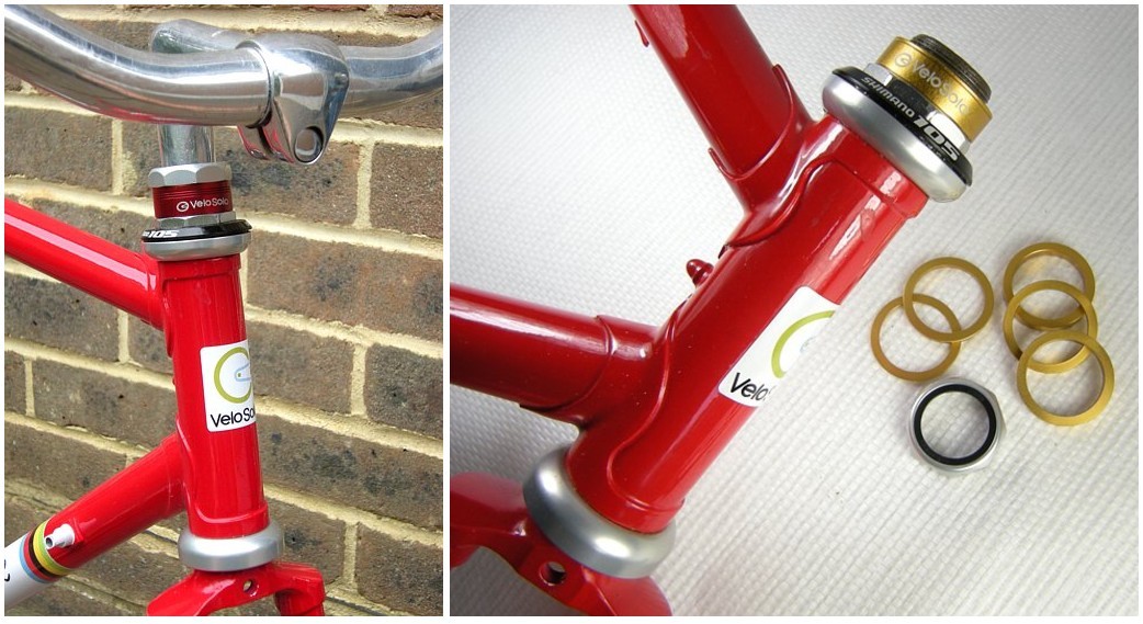 VeloSolo CNC 7 piece 1 1/8" HEADSET SPACER KIT fixed track threaded UK