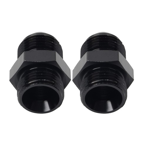 2Pcs Aluminum Black AN10 Flare to 8AN ORB Male fitting Adapter with O-Rings - Picture 3 of 11