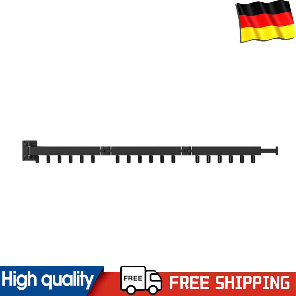 Foldable Clothes Drying Hanger Retractable Clothes Rack (3 rod black 18