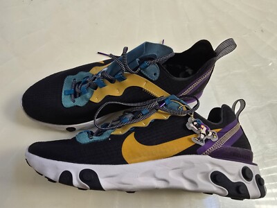 Nike React Element 55 PRM Black Mineral Cyan Running Shoes  display picture 3