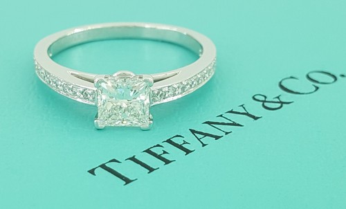 Tiffany & Co Grace Princess Diamond Platinum Engagement Ring 0.86ct Retail $8.9K - Picture 6 of 15