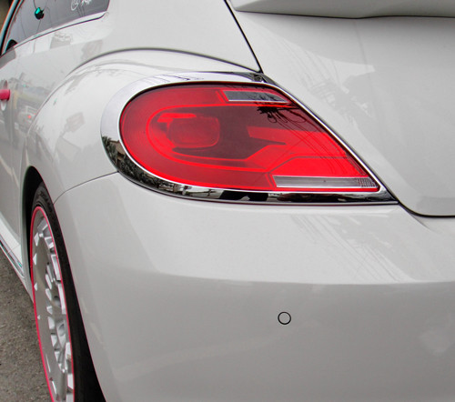 CHROM RÜCKLICHT RAHMEN FÜR VW NEW BEETLE Von Facelift Ca. 2006 Bis