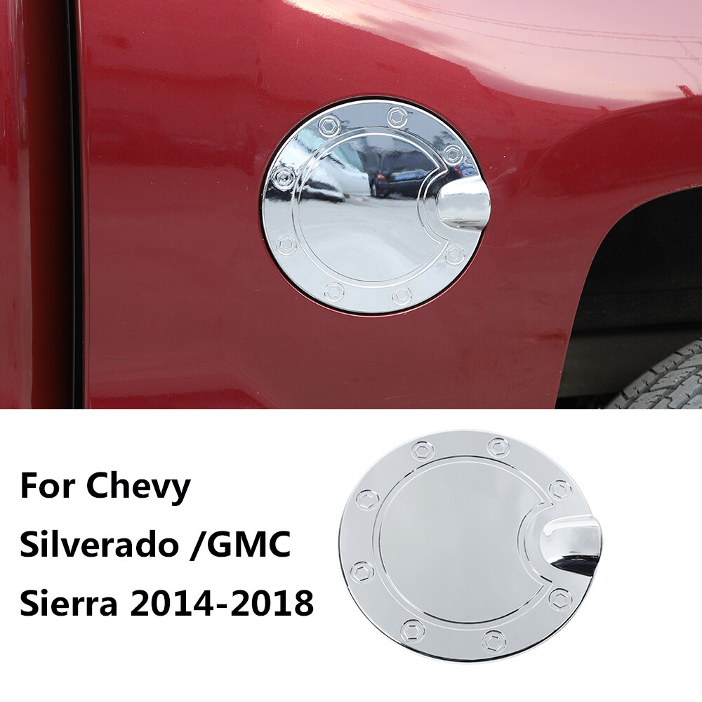 Chrome Fuel Tank Gas Cap Door Cover Trim For Chevy Silverado /GMC Sierra 2014-18