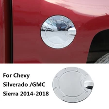 Chrome Fuel Tank Gas Cap Door Cover Trim For Chevy Silverado /GMC Sierra 2014-18