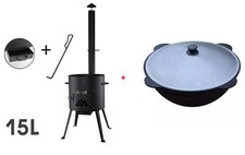 Utschak + Kazan 16 L (45 cm) Чугун Казан Учак Forno Kazan con TUBO 2 mm Acciaio