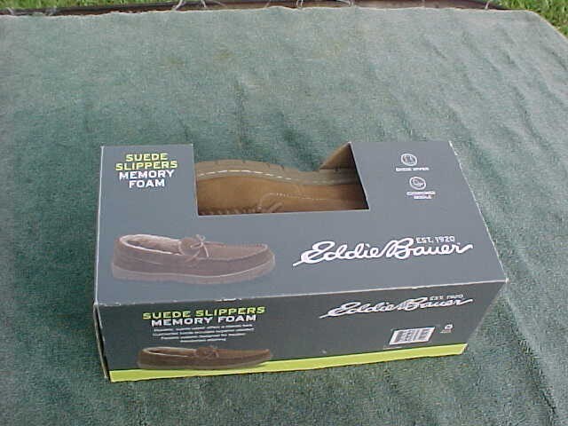 ameri vintage 新作 Eddie Bauer Men's Suede Slipper Shoes Size XXL 13 Memory Foam Ryan
