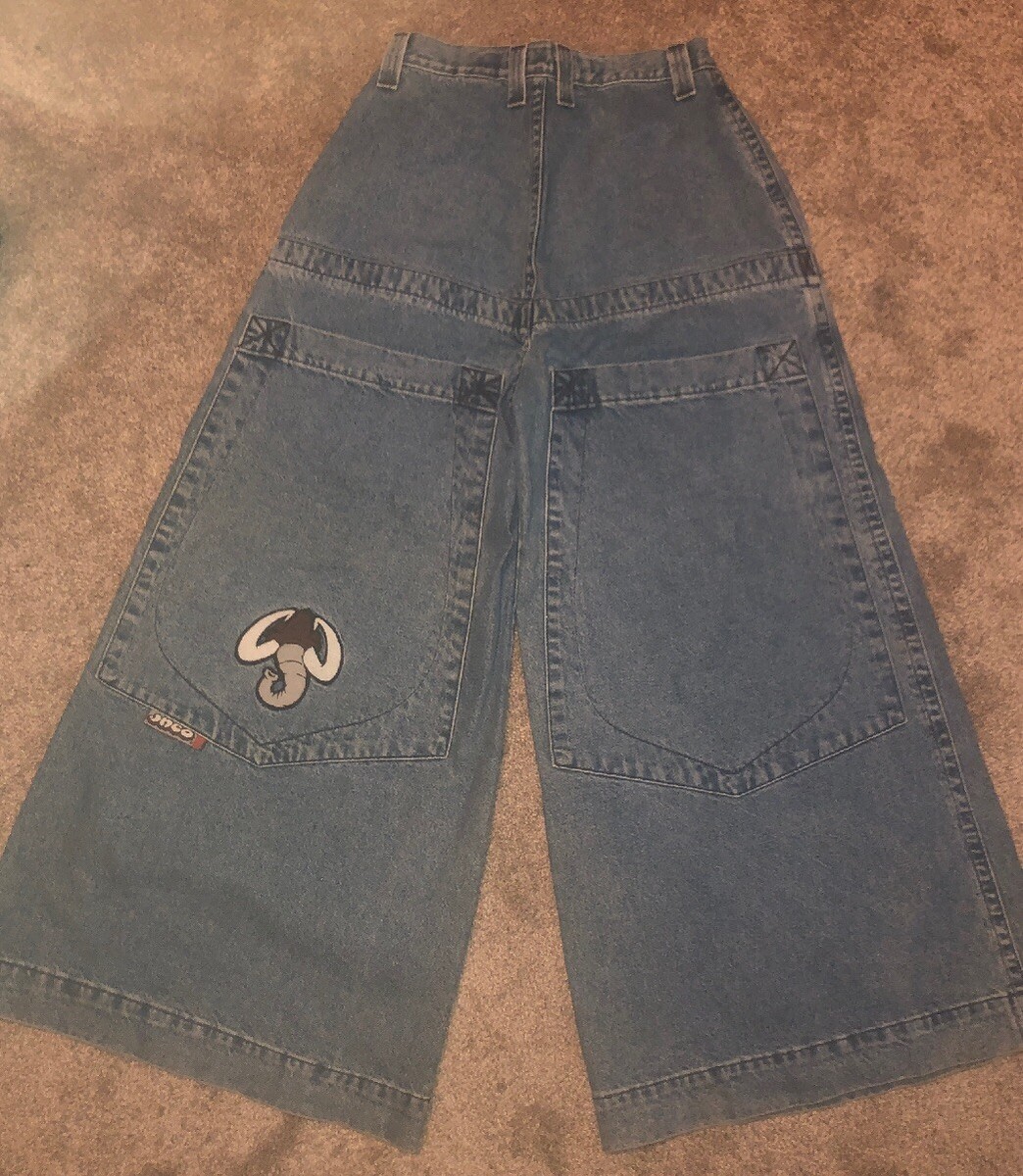 Vintage JNCO MAMMOTH HUGE Deep Pocket Blue Jeans 40 Inch Wide Leg