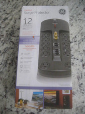 GE PREMIUM 12 Outlet Surge Protector 8 ft Long Cord 4200 Joules Router Plugs NEW