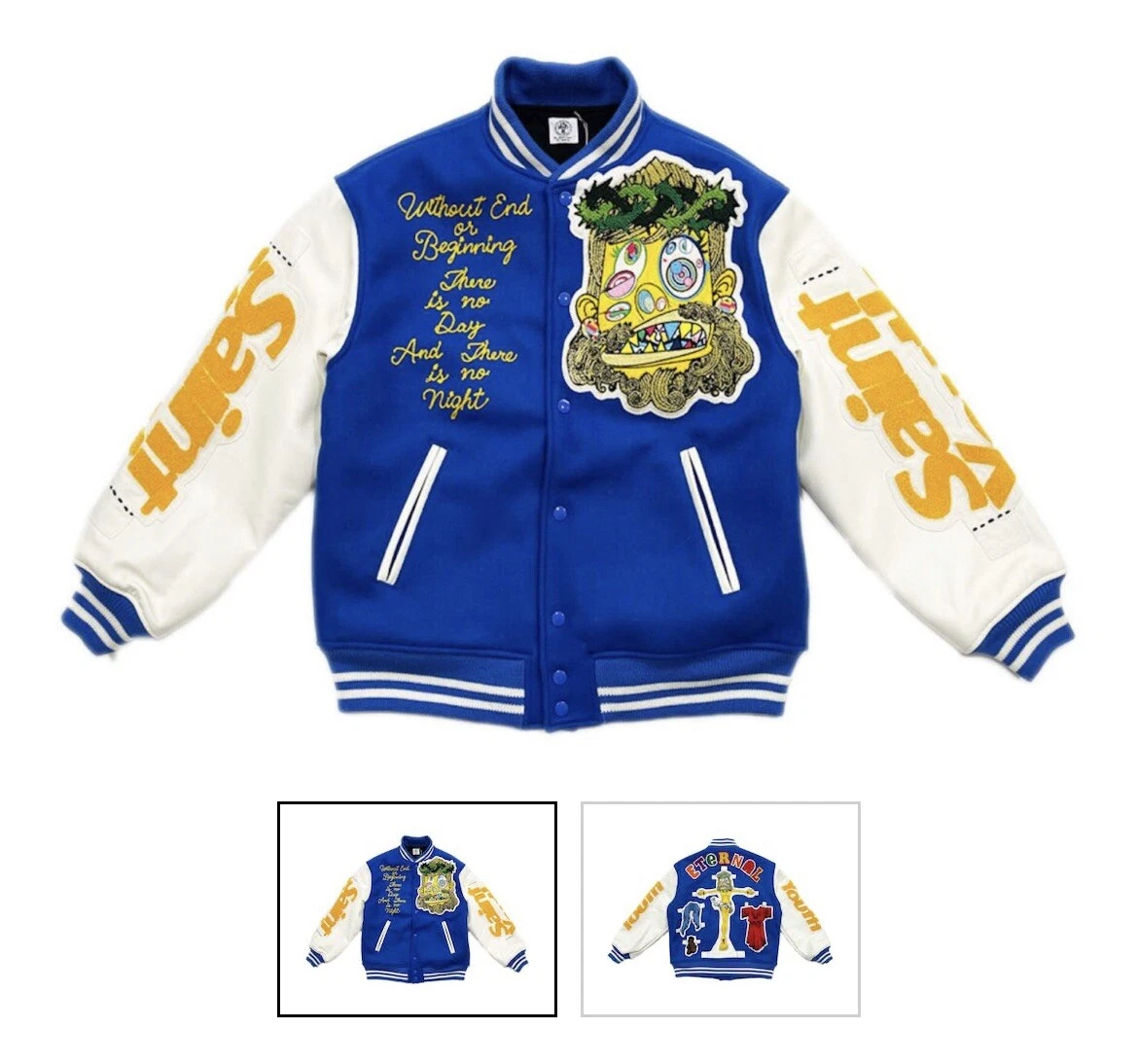 SAINT Mxxxxxx x Takashi Murakami Stadium Jacket Blue
