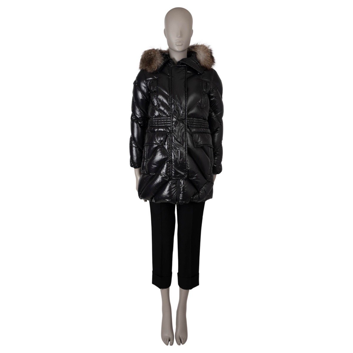 70854 auth MONCLER black 2020 DINARD FUR TRIM DOWN PUFFER 70854 auth MONCLER black 2020 DINARD FUR TRIM DOWN PUFFER