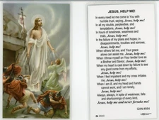 Jesus Help Me!  - Laminated Holy Card  GANL054