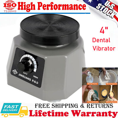 Lab Vibrator 4'' Oscillator Round Shaker Plaster Vibrator Plate Dental Equipment