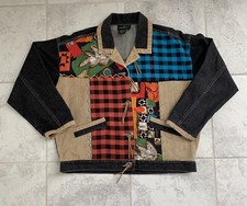 Vintage Carole Little Artsy Fall Western Denim Jacket Womens Size 8