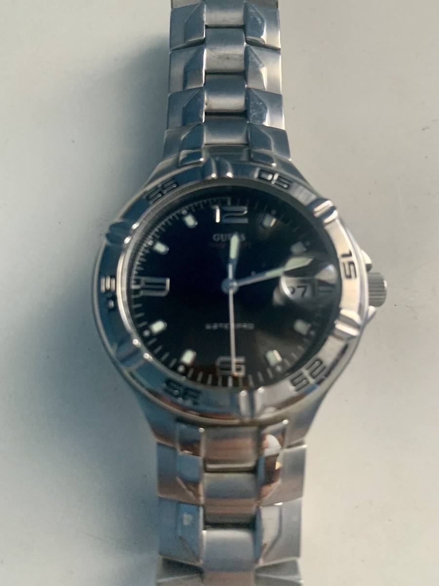 Guess Waterpro Silver Tone Black Face Watch Guess Waterpro Men main image 4