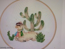 Cactus, Resting Llama Embroidery Kit For Beginners