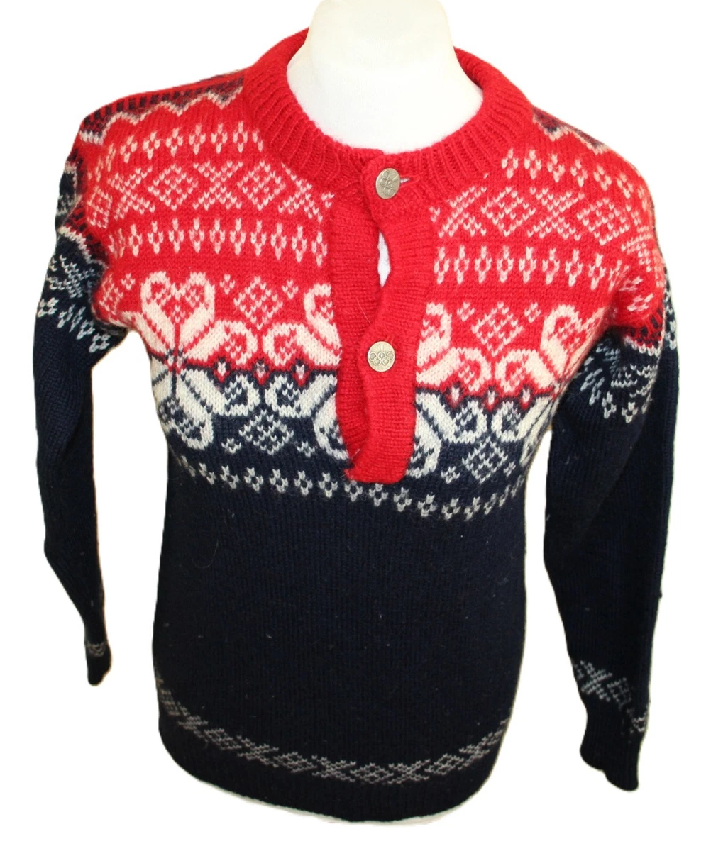 Dale Of Norway Maglione Natale Uomo - Lana Merino 100% Con Renne E Alberi - Ispirato Al Natale Norvegese
