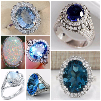 Charm Women Oval Cut Cubic Zircon Rings Women 925 Silver Filled Jewelry Sz 6-10