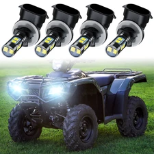FOR ARCTIC CAT 400 500 650 700 HIGH LOW BEAM HEADLIGHT LED LIGHT BULBS WHITE 4PC