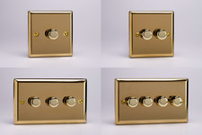 Varilight Victorian Brass V-Pro 100w 2-Way LED Trailing Edge Dimmers 1-10 LED's