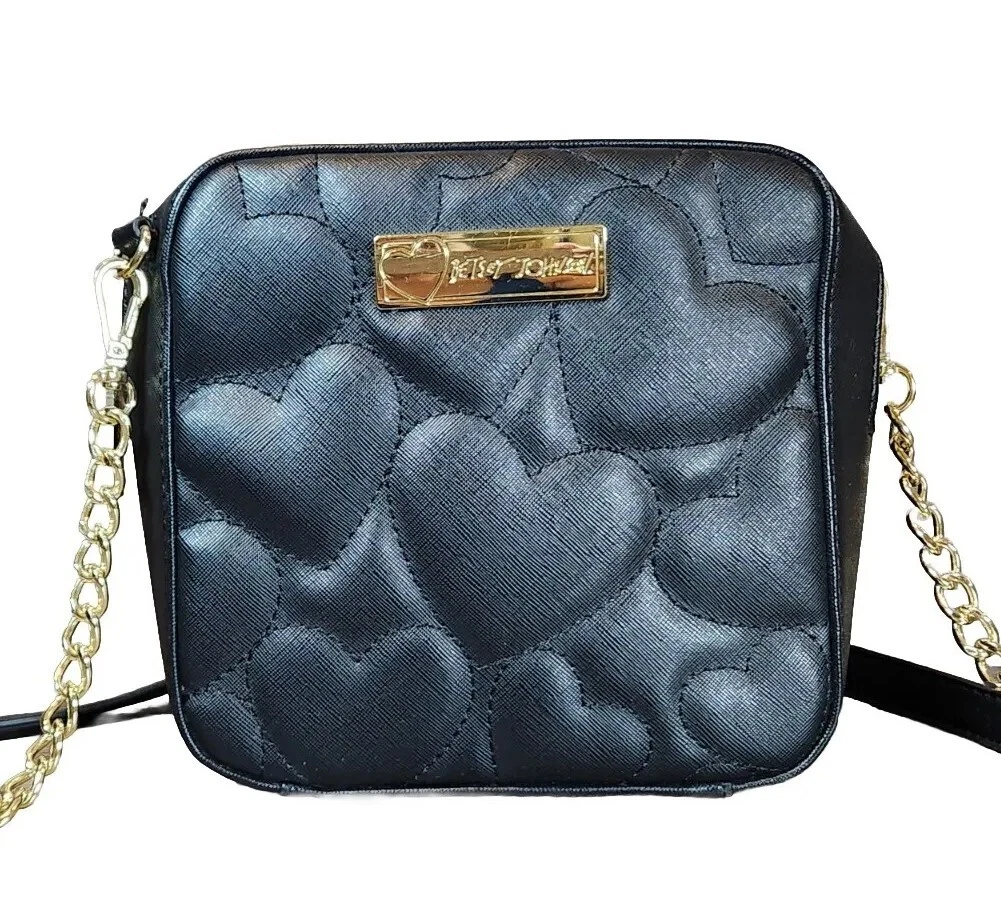 Betsey johnson clearance black heart purse