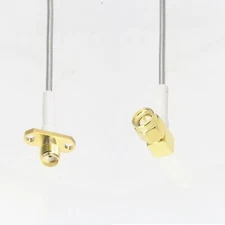 SMA 90° M/F 2-hole Flange RG405 .086" Flexible Semi-Rigid extension Jumper 4~40"