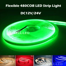 12V/24V COB LED Strip Light High Density Flexible FOB 480LEDs/m Led Lights Tape