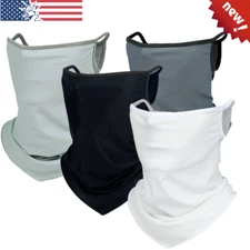 Neck Gaiter with Loops Ear Bandana Face Mask Sun Protection Cooling UV Shield US