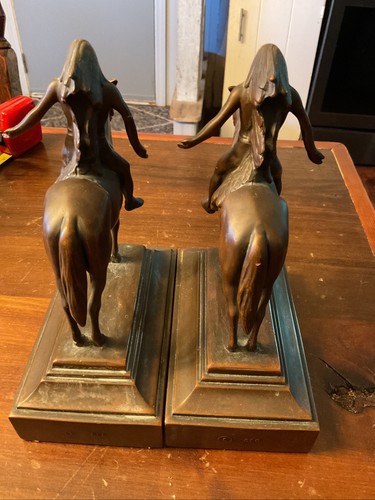 1927 Bronze Indian "Appeal to the Great Spirit" Pair Bookends - Picture 3 of 9