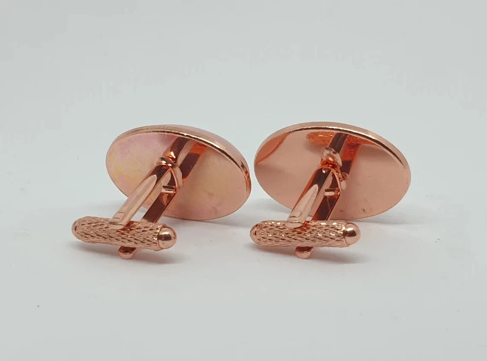 Gemelos de plata de ley 925 enchapados en oro rosa con piedras preciosas de cuarzo rosa natural Foto 4 de 4