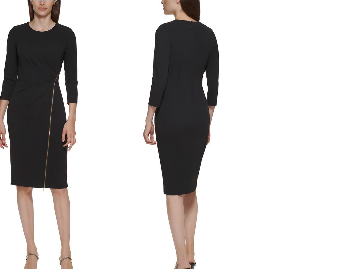 Descubrir 72+ imagen calvin klein zipfront belted dress Thptnganamst