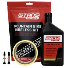 Stans No Tubes Bike Rim Tape Tubeless Kit 44mm Valve Stems 36mm X 10 yd Tape MTB