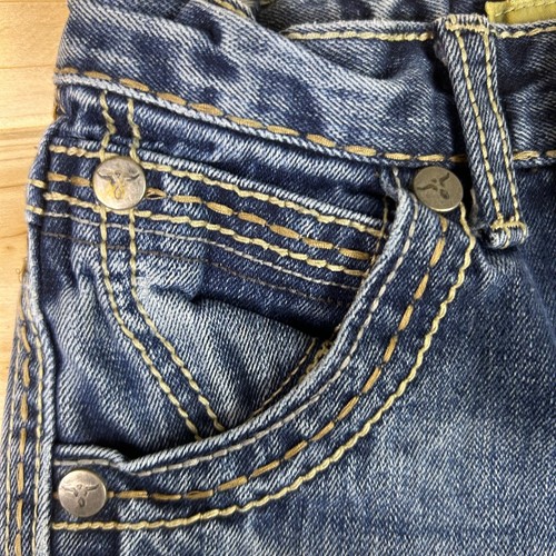 Wrangler 20X Jeans Boys 5 Slim Distressed Straight Leg Denim Blue Jeans - Picture 4 of 13