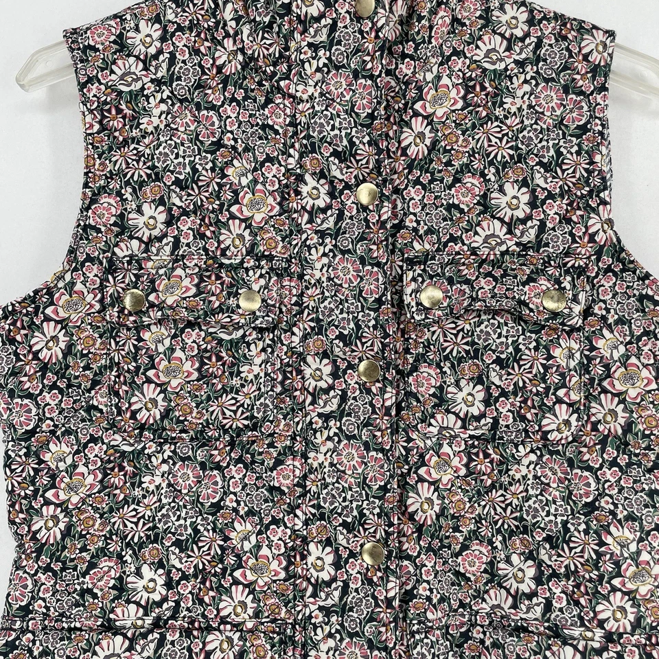 J. Chaleco Acolchado Crew Liberty Catesby Floral Excursión Talla XS Bolsillos Forrados Foto 2 de 4