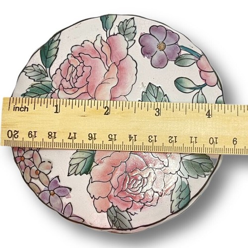 Vtg Rose Garden Spi Accents Collection Porcelain Trinket Box Floral 4 1/4" Macau - Picture 3 of 4