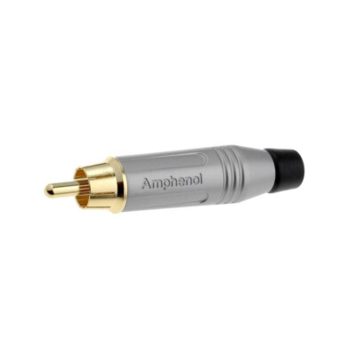 ACPR-SBK Stecker RCA männlich gerade Löten grau vergoldet 3-7mm AMPHENOL